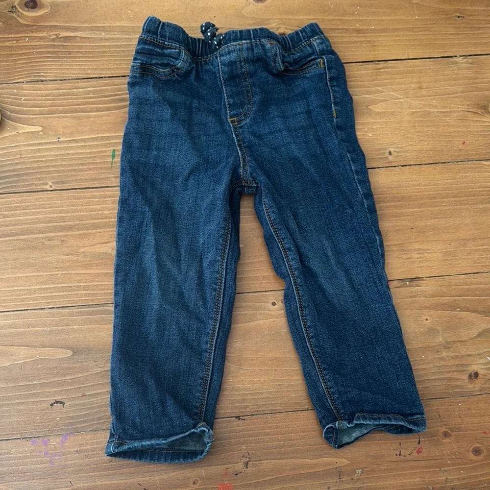 Jumping Beans Baby Boys Straight Fit Jeans Dark Wash Elastic Waist 24 Months